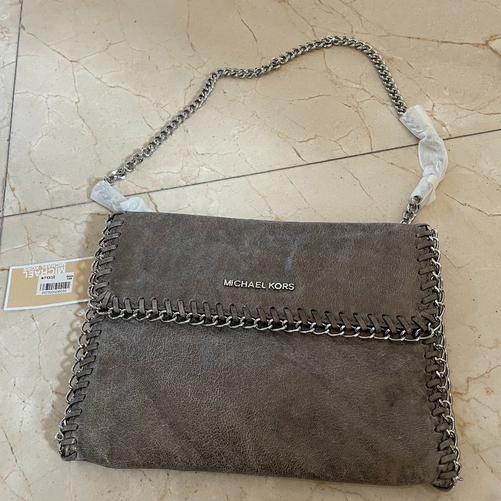 Michael Kors Chelsea Nickel Leather Handbag NWT